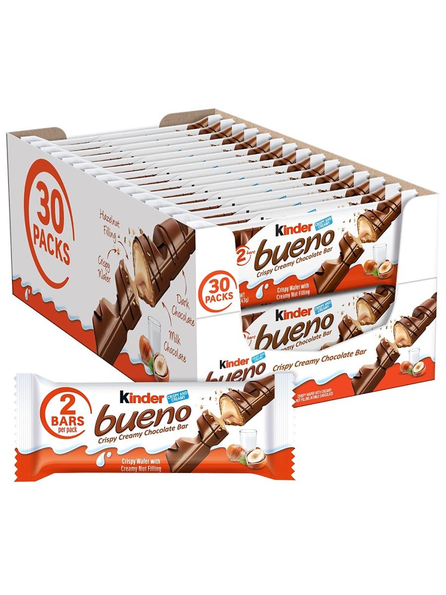 Вафли kinder bueno в Молочном шоколаде, 43 г