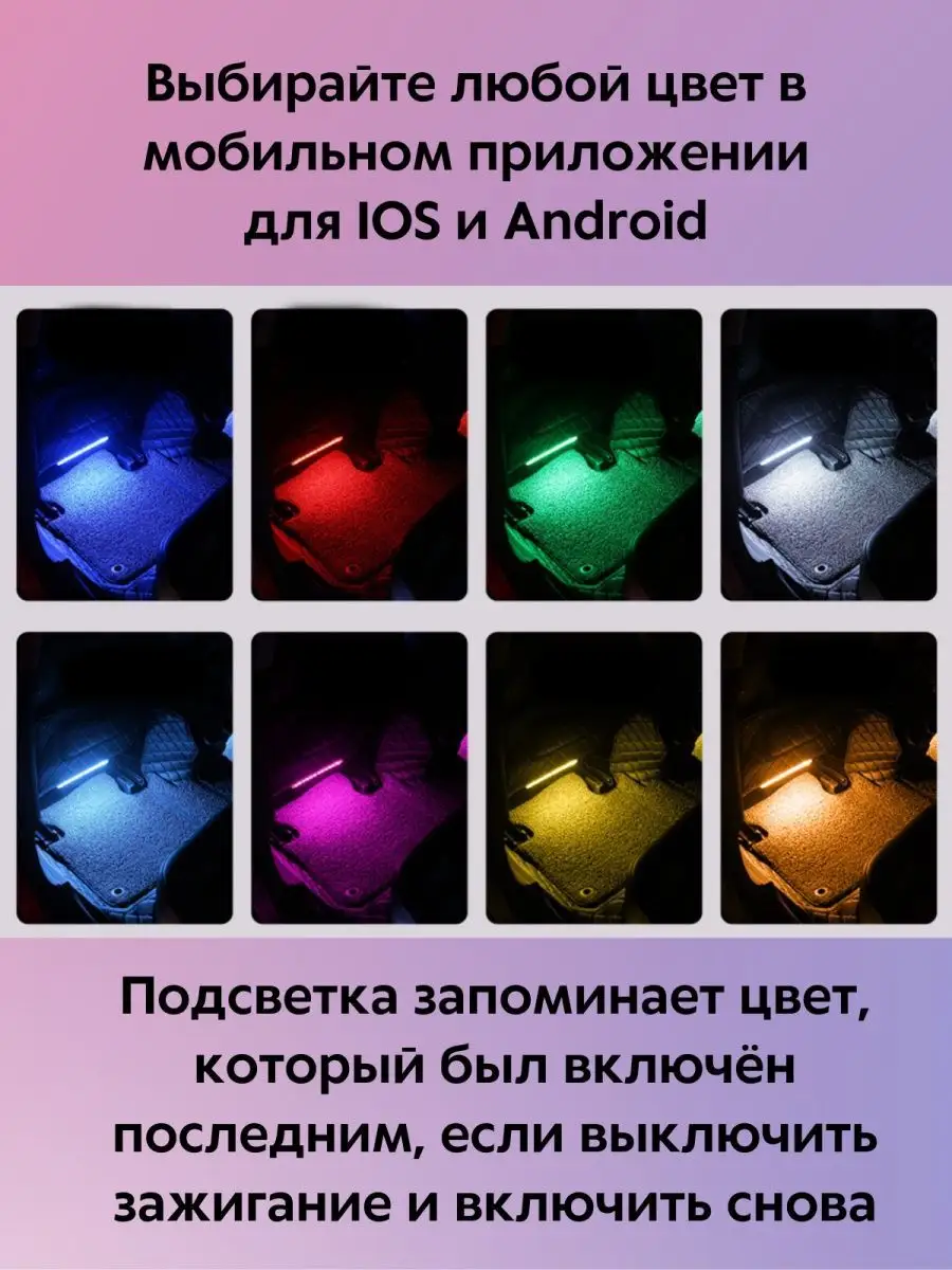 Подсветка в машину в ноги RGB PutyAvto 135638960 купить за 744 ₽ в  интернет-магазине Wildberries