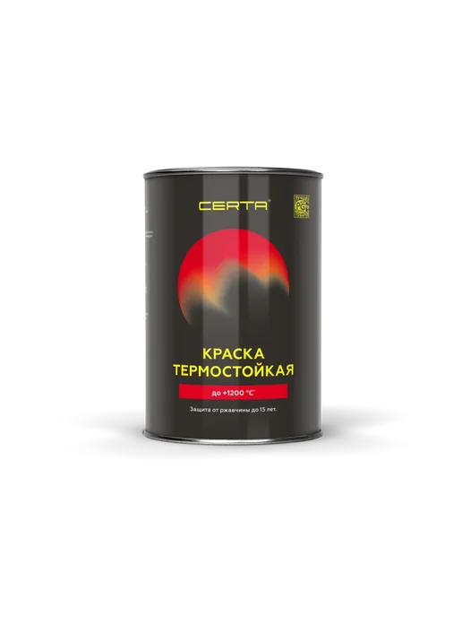CERTA Краска эмаль термостойкая черная 0,8 л, 800 мл, фото 7
