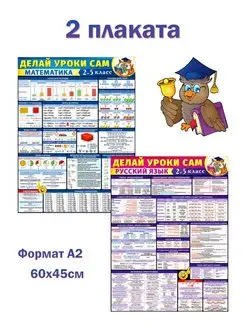 плакаты на стену обучающие для начальной школы 2 - 5 класс ФДА.card 135709827 купить за 339 ₽ в интернет-магазине Wildberries