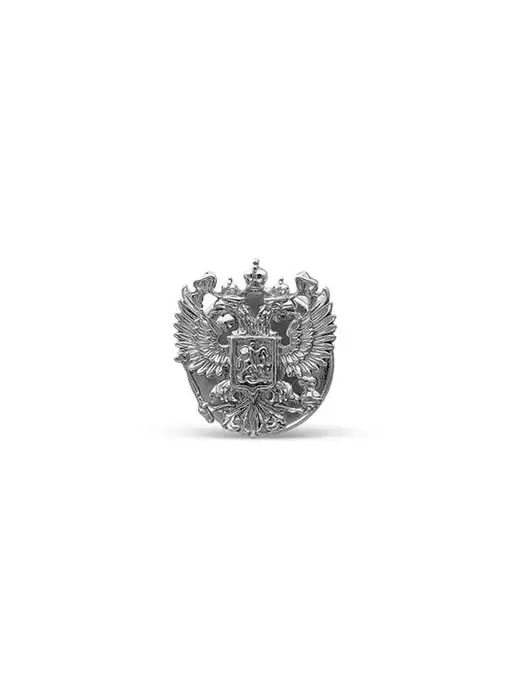 СЕРЕБРЯНЫЙ СЛОНЪ Значок серебряный 925 Герб России, серебристый, фото 4