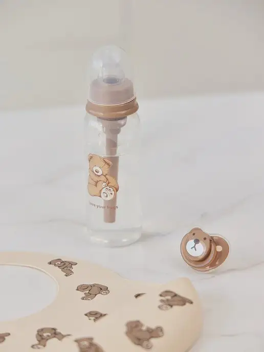 Happy Baby Пустышка соска латексная ортодонтическая с колпачком 0+, коричневый, фото 3