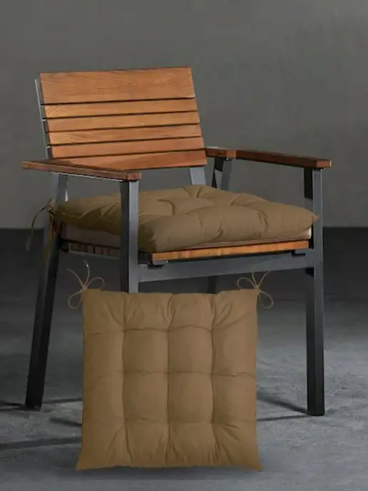 Classmark Подушка на стул с завязками сидушка квадратная 40х40 см, 40x40 см, 4 шт, фото 4