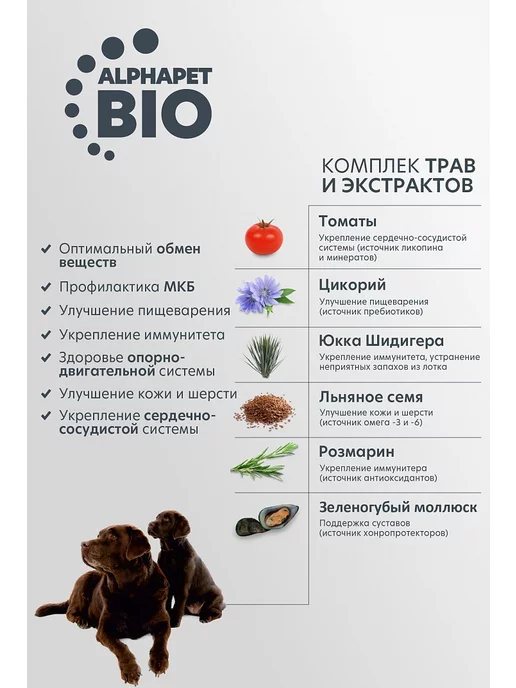 Сухой корм AlphaPet Superpremium Рубец для собак, крупные, щенки, говядина, 12 кг, фото 5