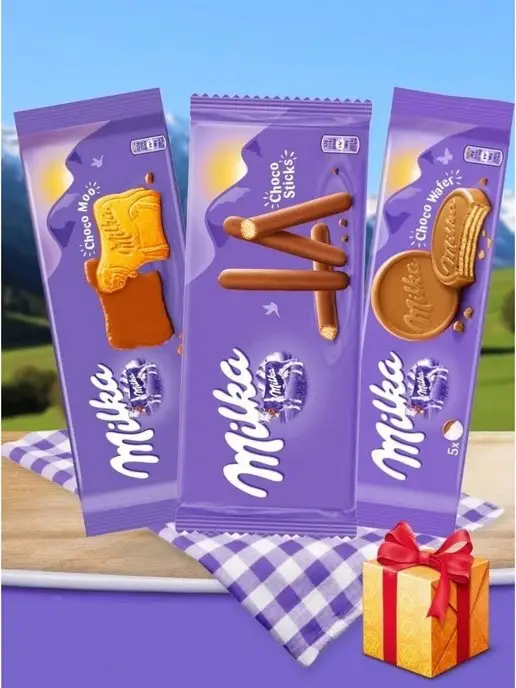 Milka Печенье (Милка) вафли Milka набор сладостей