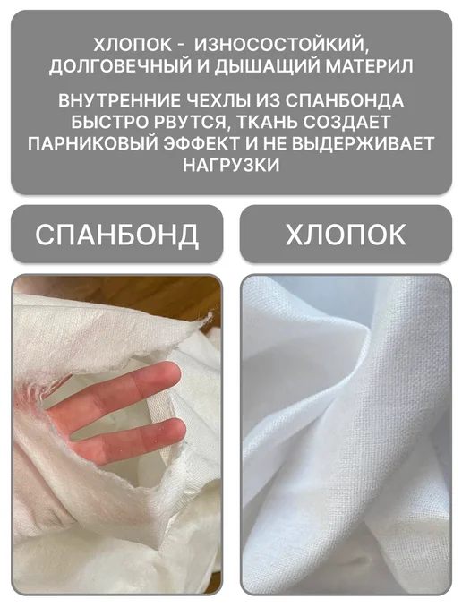 АртБинБэг Внутренний чехол для кресла мешка 4XL, белый, фото 2