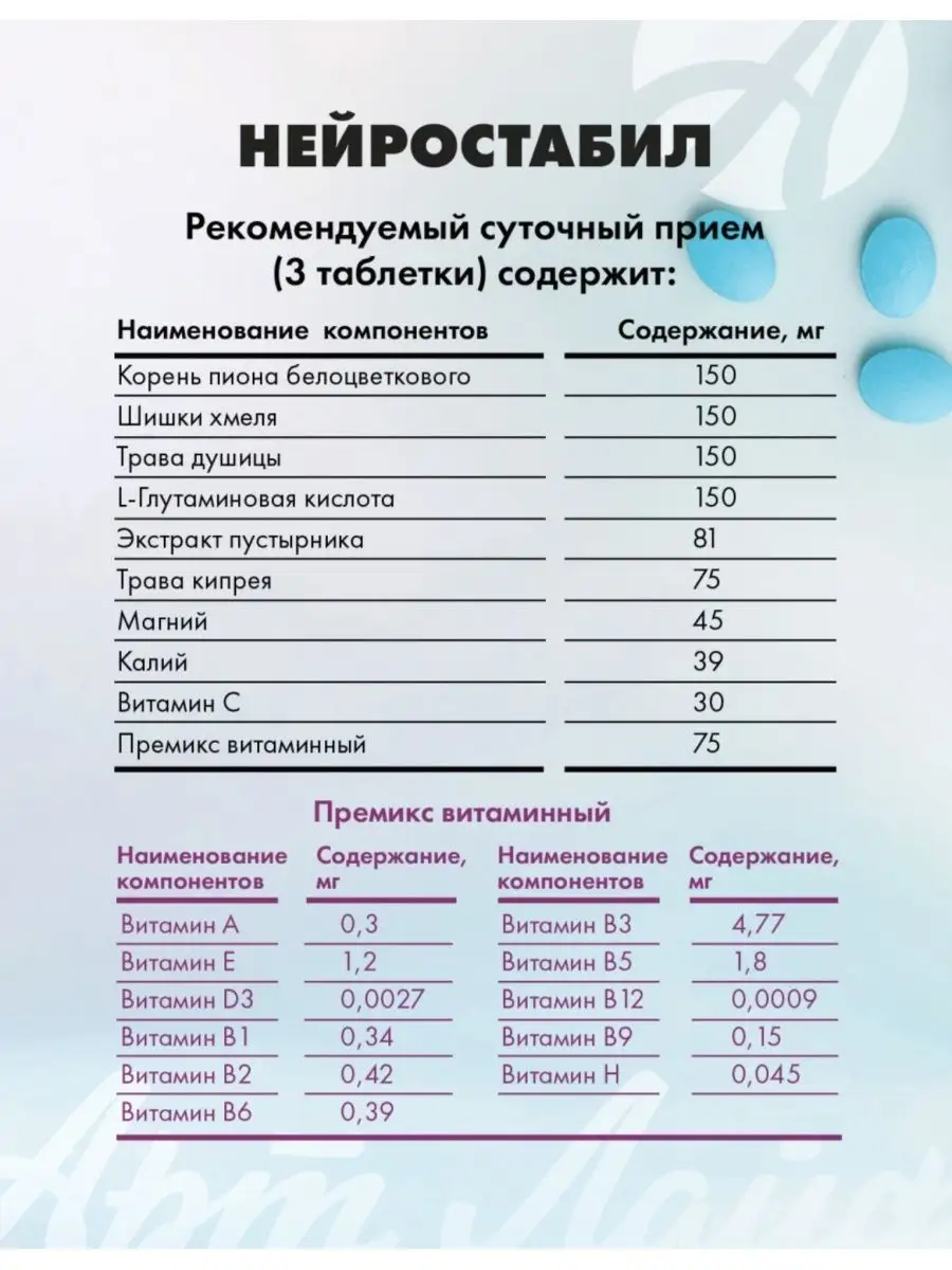 Нейростабил мягкое успокоительное при стрессе 180шт Арт Лайф 135870384  купить за 2 429 ₽ в интернет-магазине Wildberries