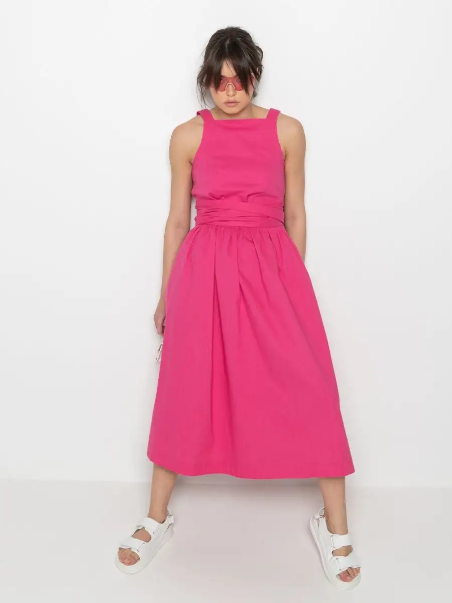 Женское платье летний сарафан с пышной юбкой Ashley Rose 135918484 купить  за 2 917 ₽ в интернет-магазине Wildberries