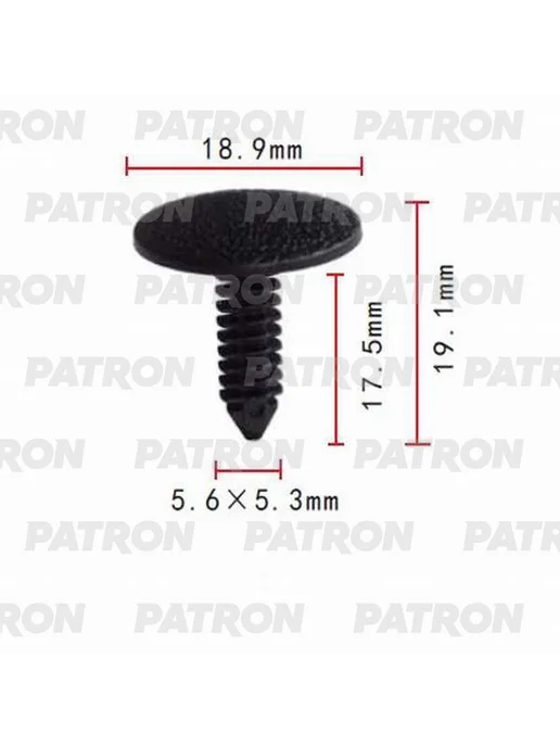 PATRON Клипса пластмассовая, 10 шт для Крайслер P370081, 10 шт