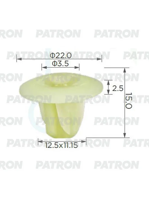 PATRON Клипса пластмассовая, 10 шт для Форд P372355, 10 шт
