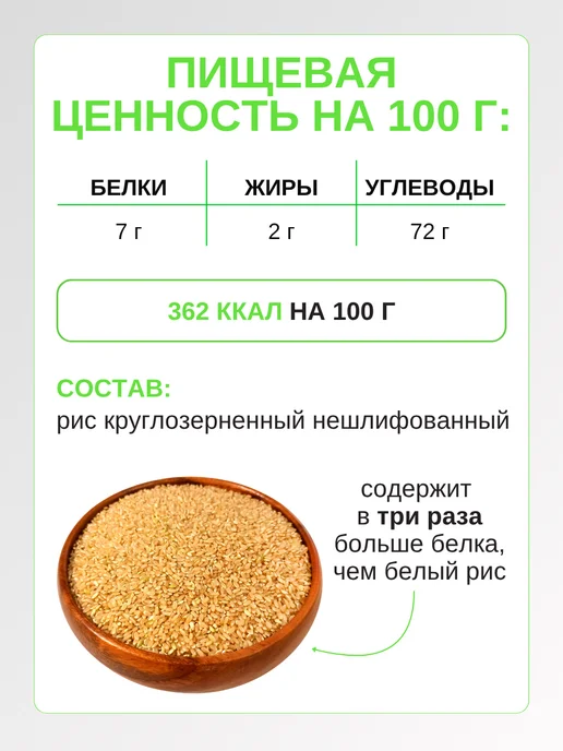 Аратай Рис бурый нешлифованный, 2 кг, 1,6 кг, фото 5
