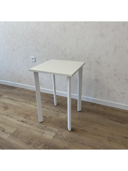 RostovStol Стол письменный Белый 60*60 см. Белые ножки. Столешница 22мм, 60x50 см, фото 3