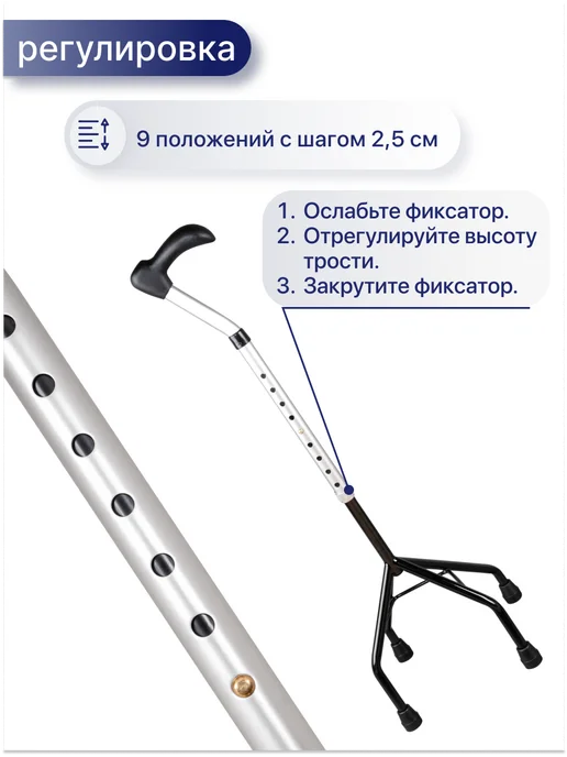 barry Трость опорная 10115Е Евростиль (большая), серый, фото 3