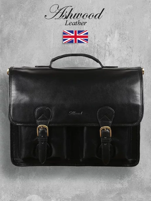 Ashwood Leather Кожаный портфель 8190, черный