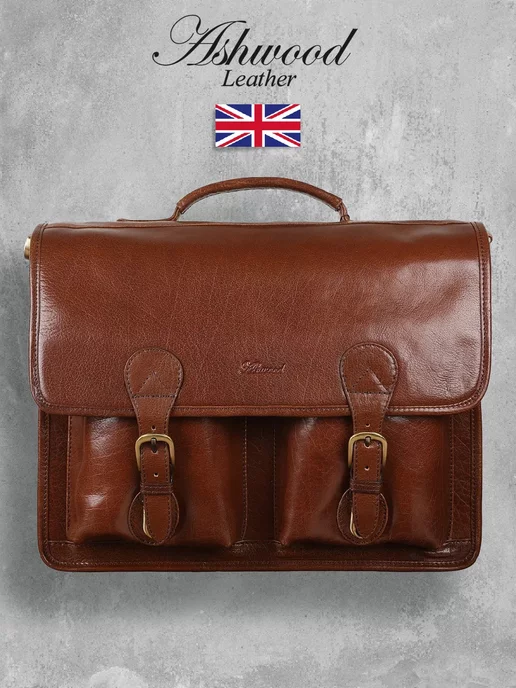Ashwood Leather Кожаный портфель 8190, коричневый