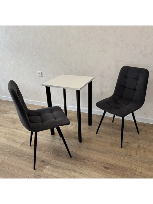 RostovStol Стол письменный Белый 60*60см. Черные ножки. Столешница 22мм, 60x60 см, фото 2
