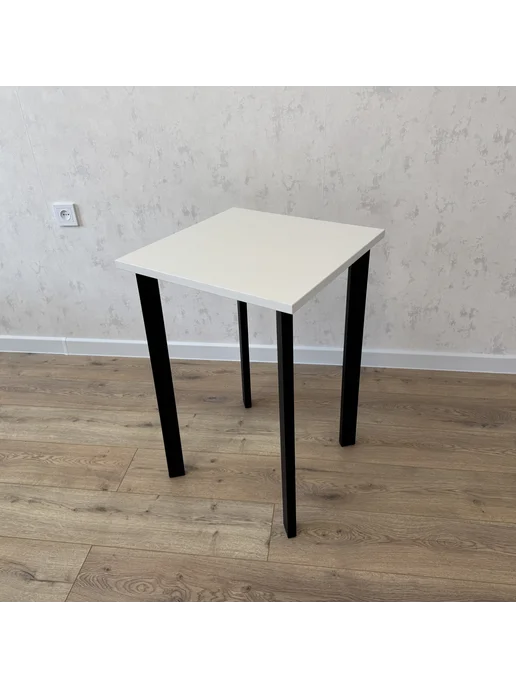 RostovStol Стол письменный Белый 60*60см. Черные ножки. Столешница 22мм, 60x60 см, фото 5