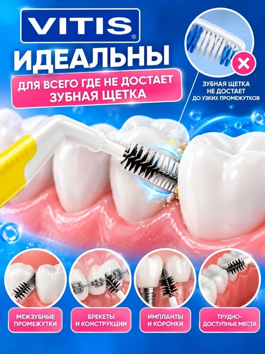 Vitis Межзубные ортодонтические ёршики Interprox Plus Mini 1.1, вариант, фото 4