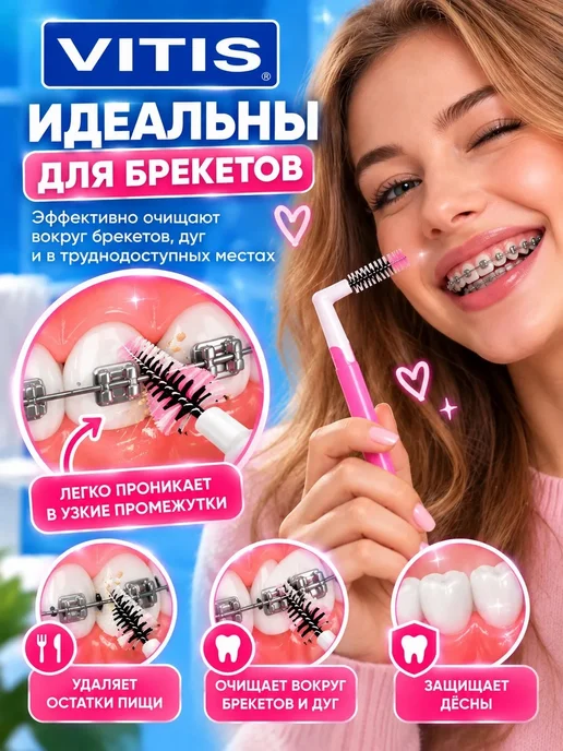 Vitis Межзубные ортодонтические ёршики Interprox Plus Mini 1.1, вариант, фото 5