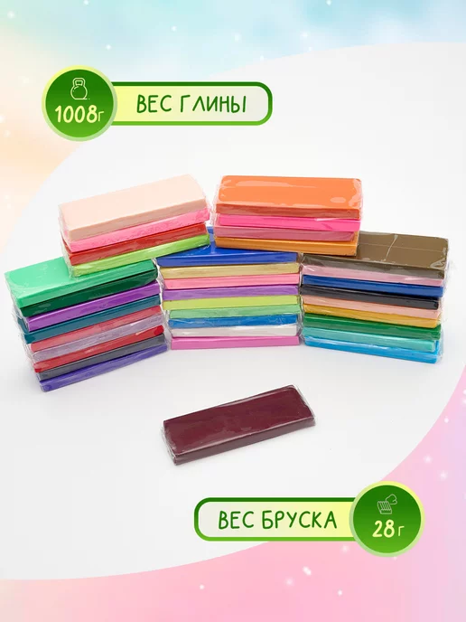 FunnyFawn Глина полимерная для лепки 60 цветов, вариант, фото 4