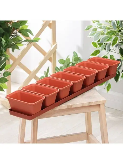 Darel plastic Набор горшков 750 мл, 7 шт, терракотовый, 750 мл, 7 шт