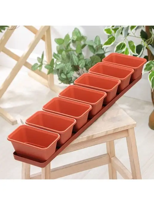 Darel plastic Набор горшков 750 мл, 7 шт, терракотовый, 750 мл, 7 шт, фото 2