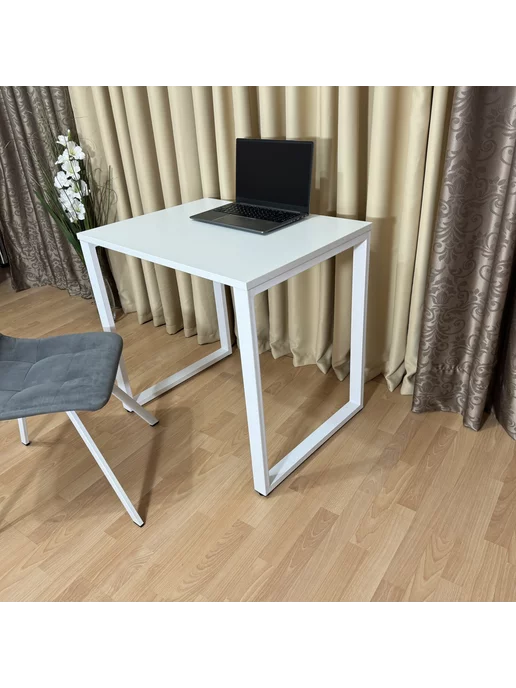 RostovStol Стол письменный Белый 60*60 см. Белые ножки. Столешница 22мм, 80x60 см, фото 5
