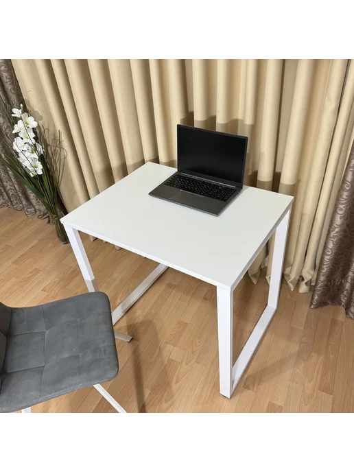 RostovStol Стол письменный Белый 60*60 см. Белые ножки. Столешница 22мм, 80x60 см, фото 6