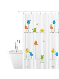 Штора для ванной Funny Frogs,Тканевая 180х180 сm Tatkraft 136279041 купить за 841 ₽ в интернет-магазине Wildberries