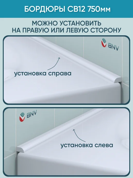 BNV Комплект акриловых бордюров для ванны СВ12 4шт, 4 шт, фото 4