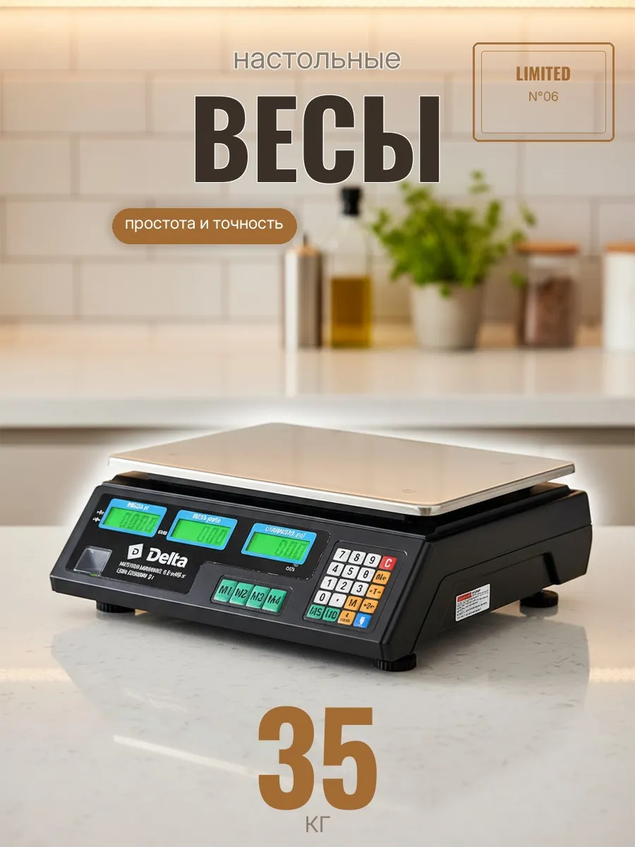 Весы торговые настольные 35 кг с двухсторонним дисплеем