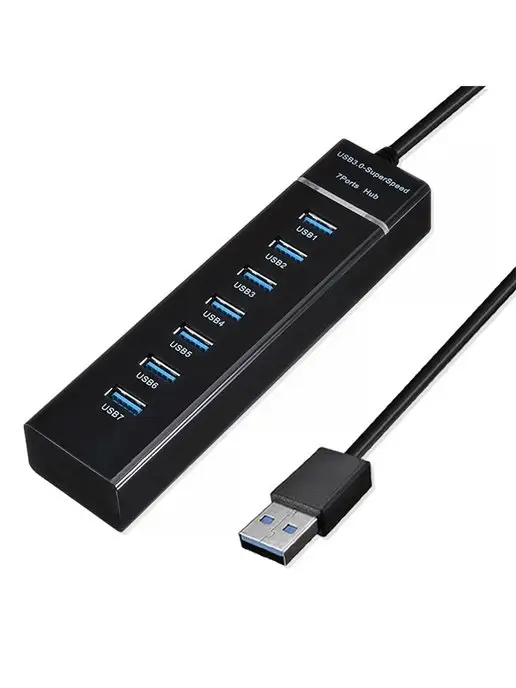 KS-is USB HUB 7xUSB 2.0 F в USB 3.0 M c блоком питания, 1.2 м, 1,2 м, фото 6