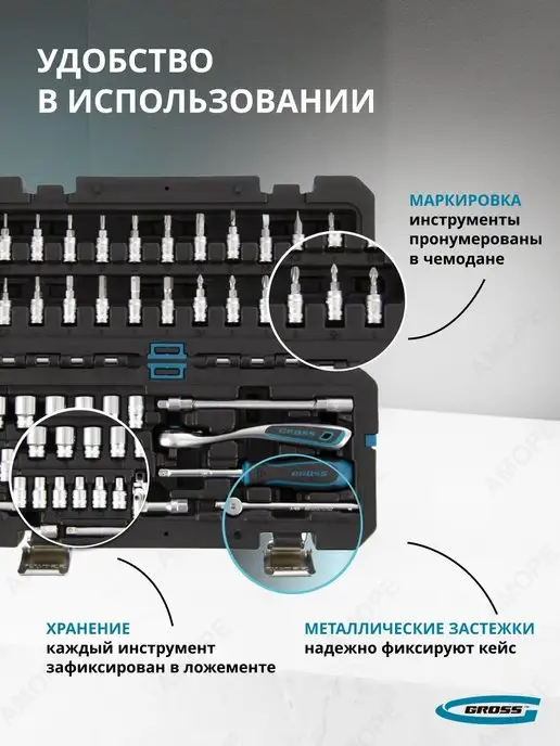 GROSS Набор инструментов для автомобиля 42пр, 14146, 42 шт, фото 6