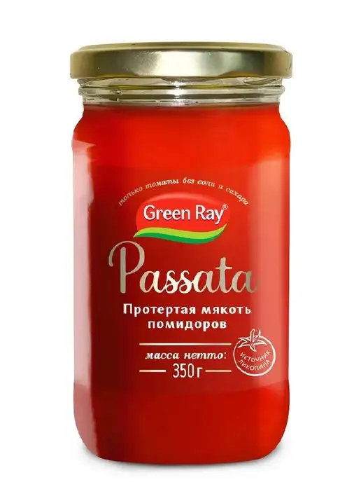 Green Ray протертые помидоры Passata 3шт по 350 гр, 3 шт, 350 г, фото 2
