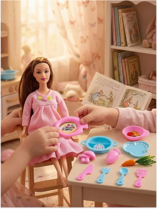 Happy Family Кукла беременная в ожидании малыша с аксессуарами, голубой, фото 2