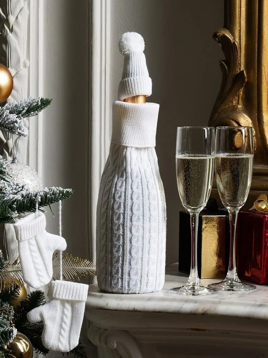 Новогодний декор как украсить бутылку шампанского (фото). Читайте на manikyrsha.ru