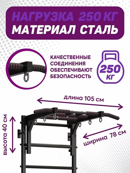 SportStenki/турники, тренажеры, шведская стенка Турник рукоход на шведскую стенку "Светофор", черный, фото 2