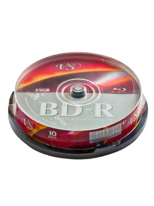 VS Диск BD-R 25 GB 6x Cake Box, 10шт, 25 ГБ, 10 шт
