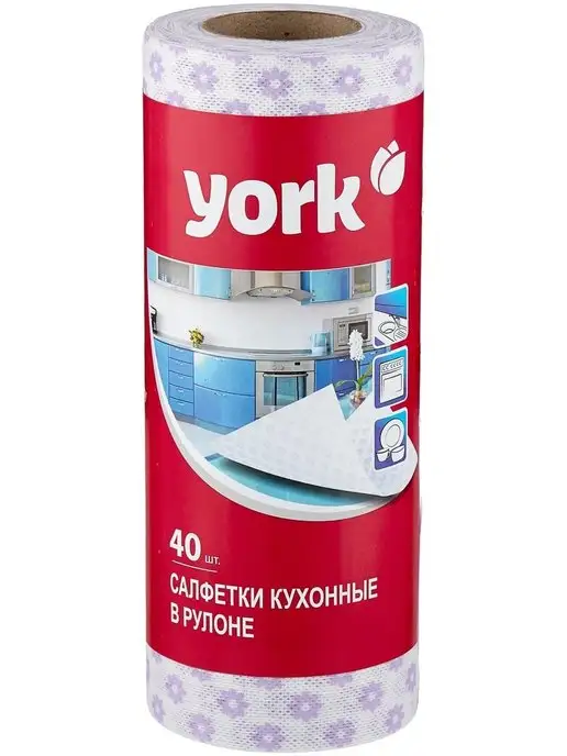 YORK Салфетки в рулоне Премиум 40 шт, 40 шт