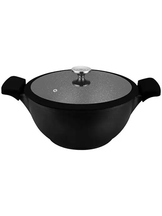 Kenwell Казан DHL7024 с крышкой, 24 см, черный, фото 3