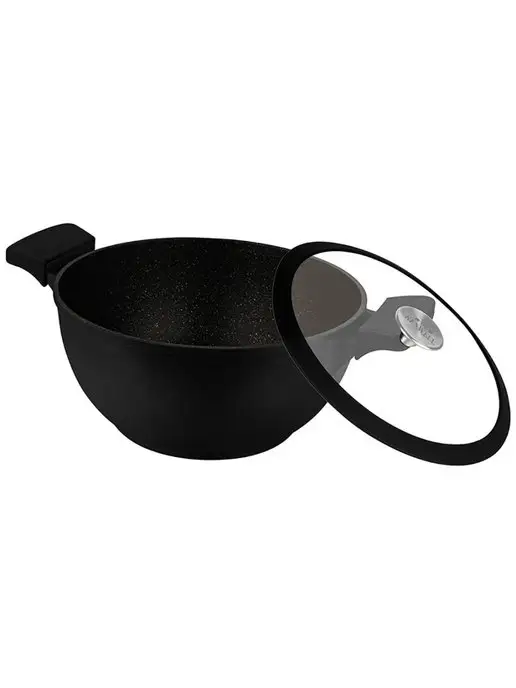 Kenwell Казан DHL7024 с крышкой, 24 см, черный, фото 4
