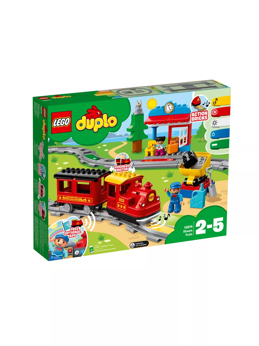 Конструктор LEGO DUPLO Town Поезд на Паровой Тяге 10874 LEGO 136639807  купить за 10 551 ₽ в интернет-магазине Wildberries