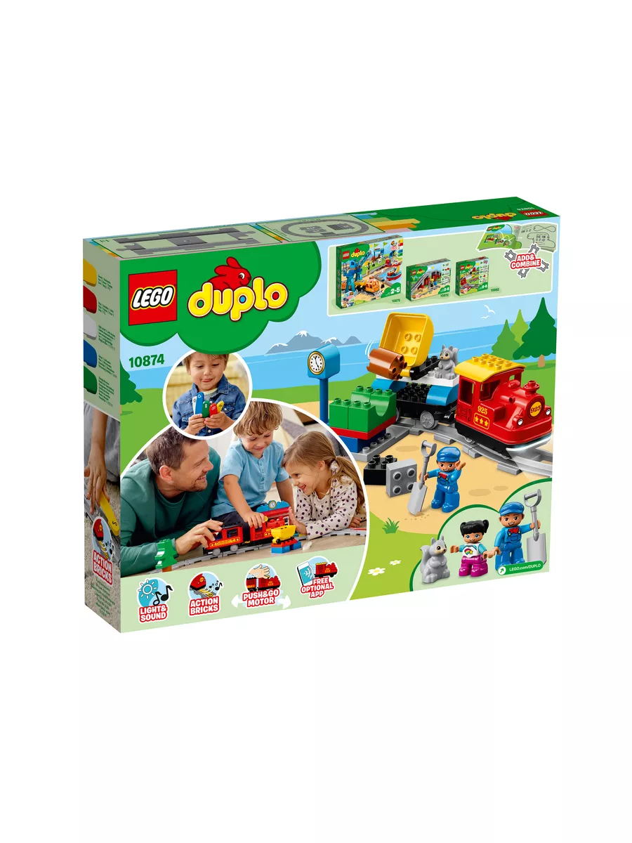 Конструктор LEGO DUPLO Town Поезд на Паровой Тяге 10874 LEGO 136639807  купить за 10 551 ₽ в интернет-магазине Wildberries