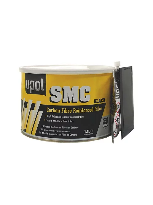 U-pol UPOL SMC Black Carbon Автошпатлевка карбоновая черная 1,1 л, 1,1 л, фото 2