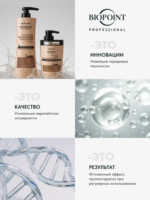BIOPOINT Профессиональная формула Шампунь Восстановление и красота, вариант, фото 8