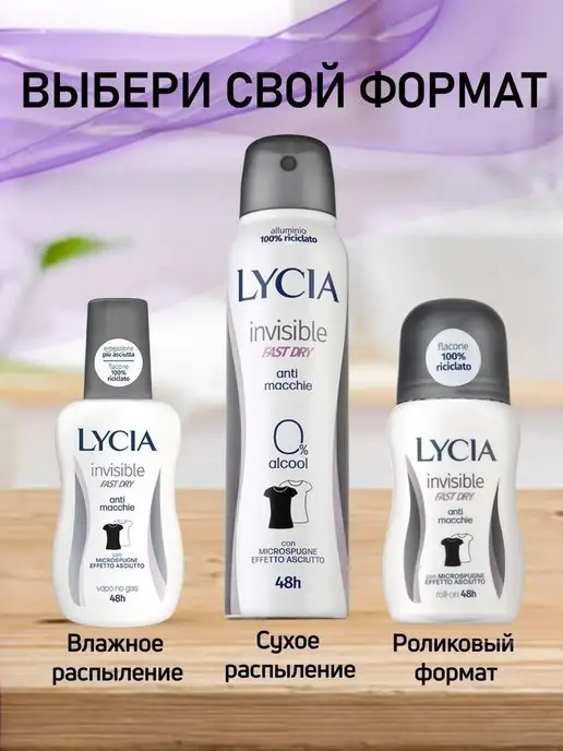 LYCIA Дезодорант спрей Невидимая Защита 75 мл, 75 мл, фото 6