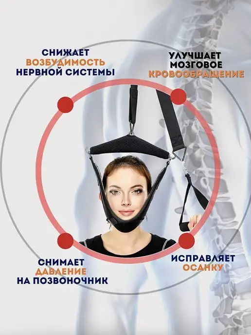 VOLUNTAD Петля Глиссона с креплением на дверь и турник для шеи, черный, фото 3