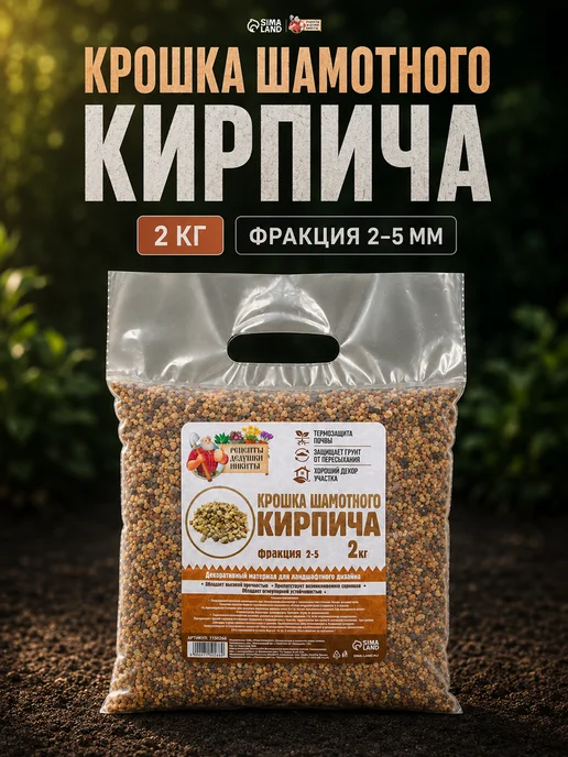 Рецепты дедушки Никиты Кирпичная крошка для растений 2-5 мм, 3 кг, 2 кг