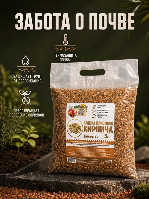 Рецепты дедушки Никиты Кирпичная крошка для растений 2-5 мм, 3 кг, 3 кг, фото 5