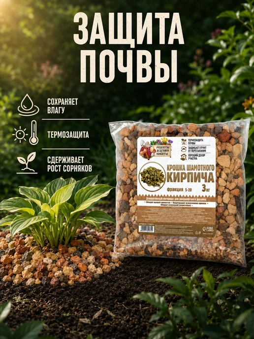 Рецепты дедушки Никиты Кирпичная крошка для растений 2-5 мм, 3 кг, 3 кг, фото 4